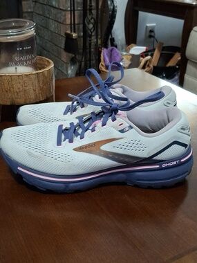 Brooks Ghost 15 Women's Spa Blue, Copper & Pink Running Sneakers Size 8.5 Shoes